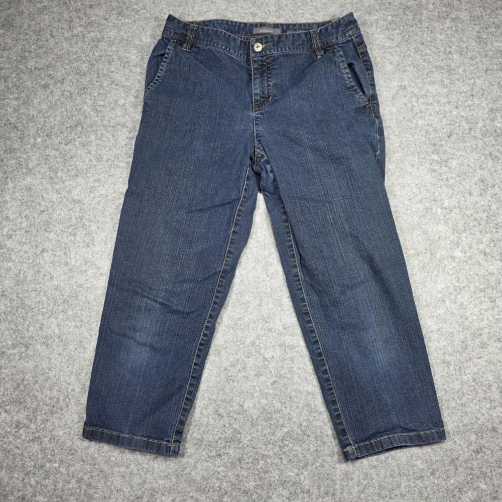 Liz Claiborne Jeans Womens 10 Blue Slim Leg Mid Rise‎ Slim Stretch Dark Wash